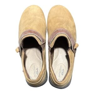 Clarks Collection Roseville Dot Loafers Slip On Size 7.5 Leather Casual Flats
